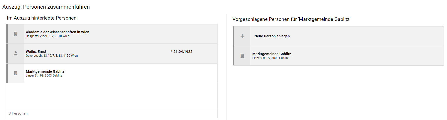 Personenabgleich