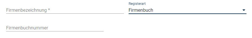 Registernummerneingabe