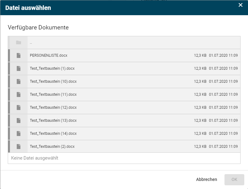 TextbausteinFileauswahl